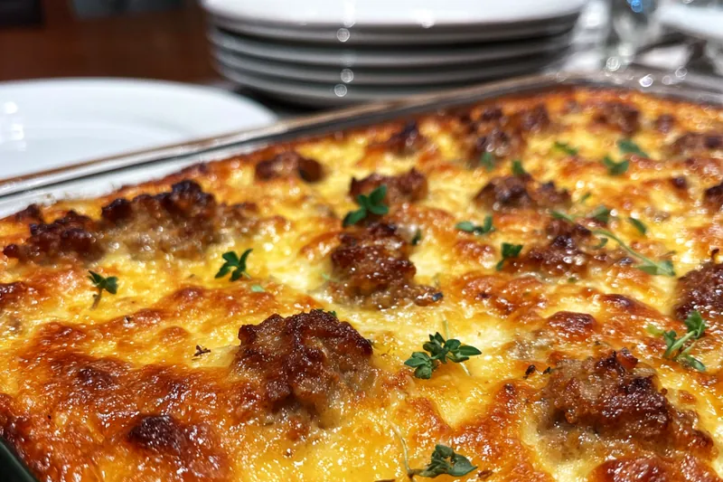 Cooking process for Hearty Sausage Egg Casserole