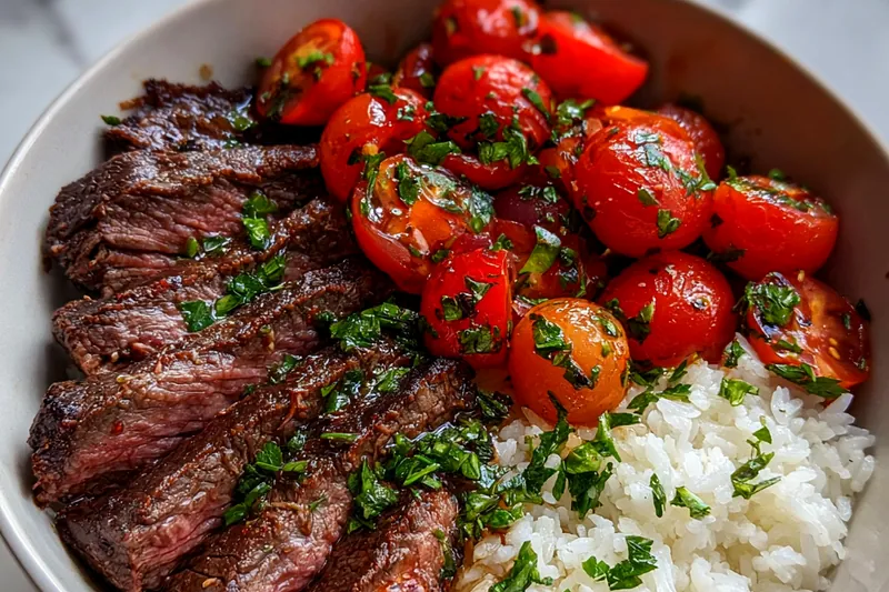 Grilling herb-infused steak on a barbecue