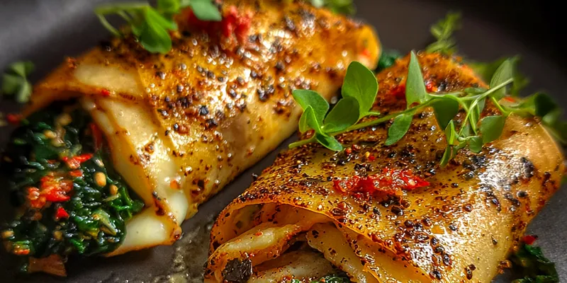 Delicious Herb Stuffed Chicken Rolls served on a plate