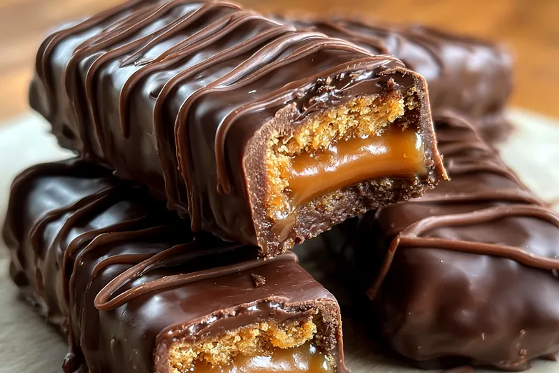 Fresh ingredients for Homemade Chocolate Caramel Bars