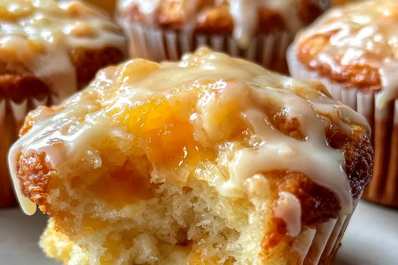 Cooking process for Honey Peach Glazed Muffins