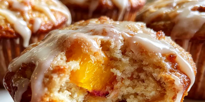 Honey Peach Glazed Muffins