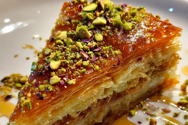 Fresh ingredients for Honey Pistachio Layered Dessert