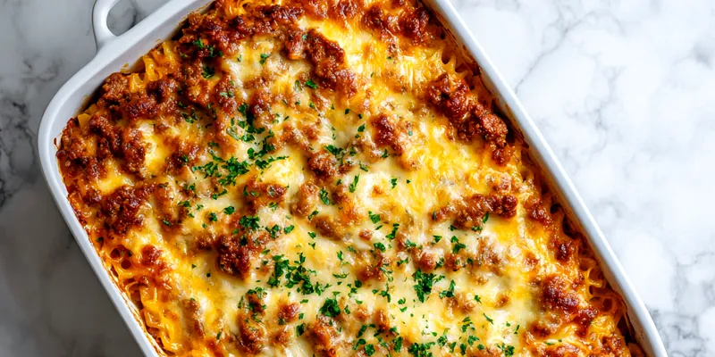 A mouthwatering serving of Mac and Cheese Meatloaf Casserole