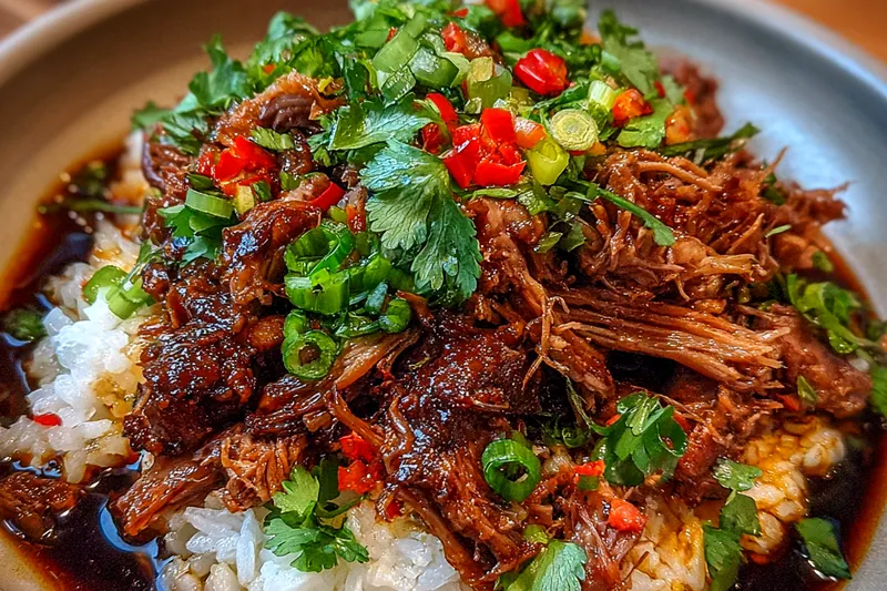 Fresh ingredients for Korean Style Braised Beef