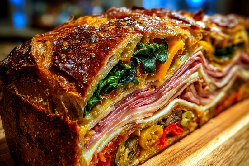 Fresh ingredients for Layered Italian Picnic Sandwich