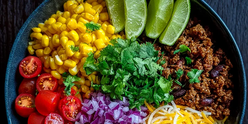 Delicious Loaded Taco Bowl served on a plate