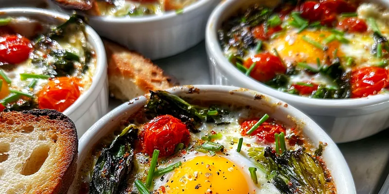 Delicious Mediterranean Baked Egg Delight served on a plate