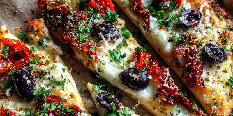 Mediterranean Olive Cheese Flatbread