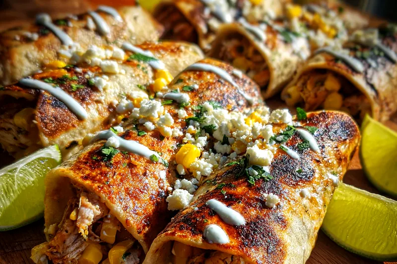 Cooking process for Mexican Street Corn Wraps