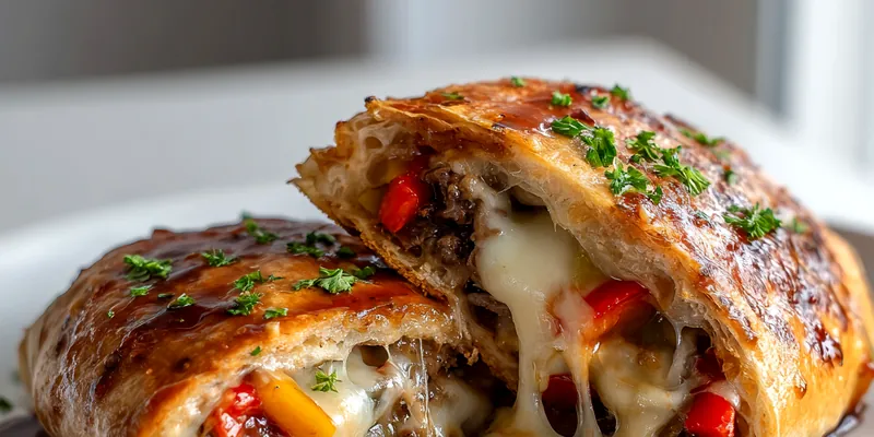 Delicious Mozzarella Cheese Steak Stromboli