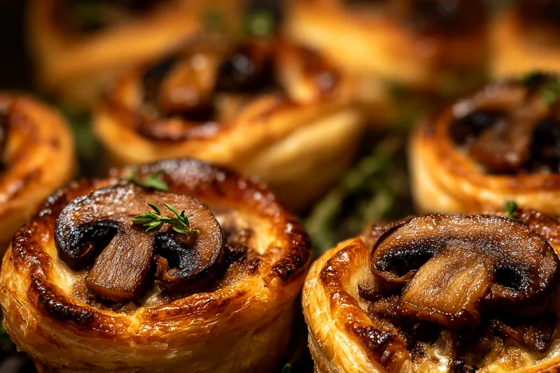 Cooking process for Mushroom Gruyere Pot Pies