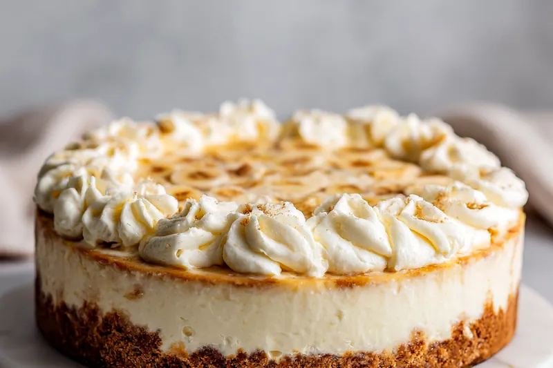 No Bake Banana Pudding Cheesecake being prepared
