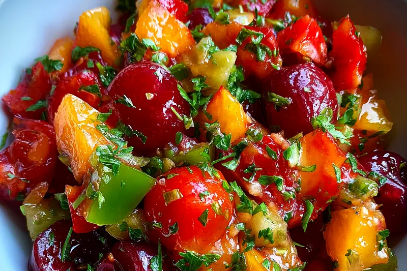 Cooking process for Peach Cherry Fruit Salad