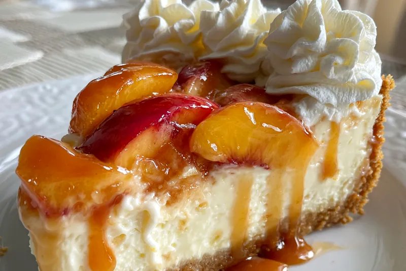 Fresh ingredients for Peach Cobbler Cheesecake Delight