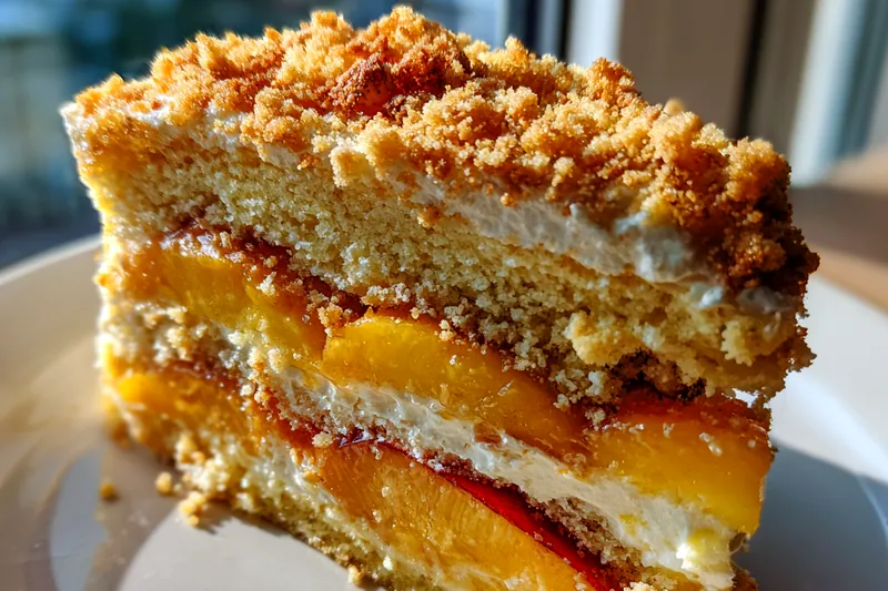 Cooking process for Peach Layered Dessert