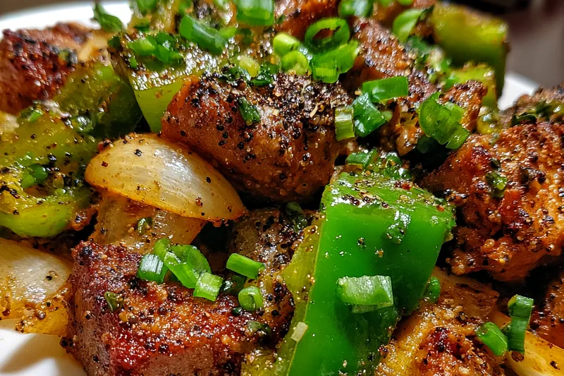 Cooking process for Peppered Chicken Stir Fry