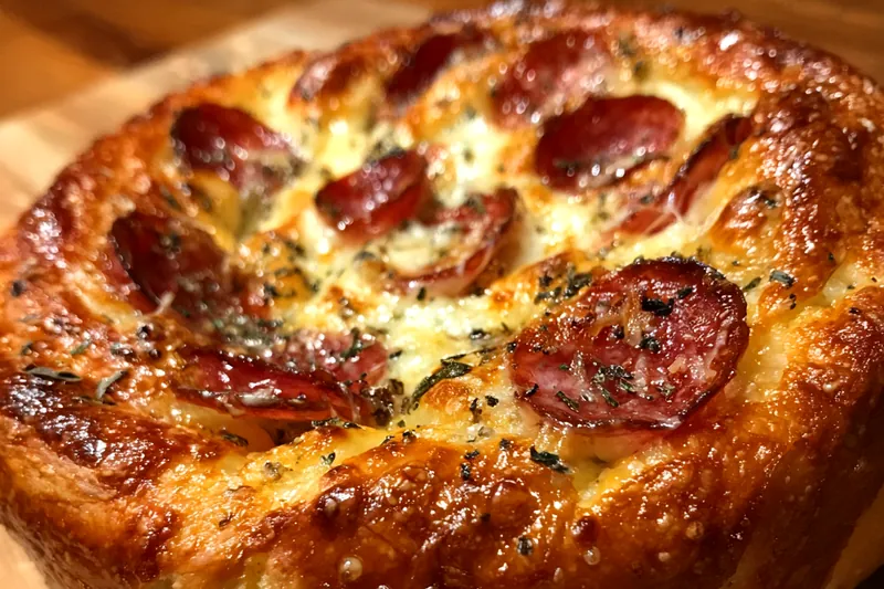 Cooking process for Pepperoni Cheese Spiral Bake