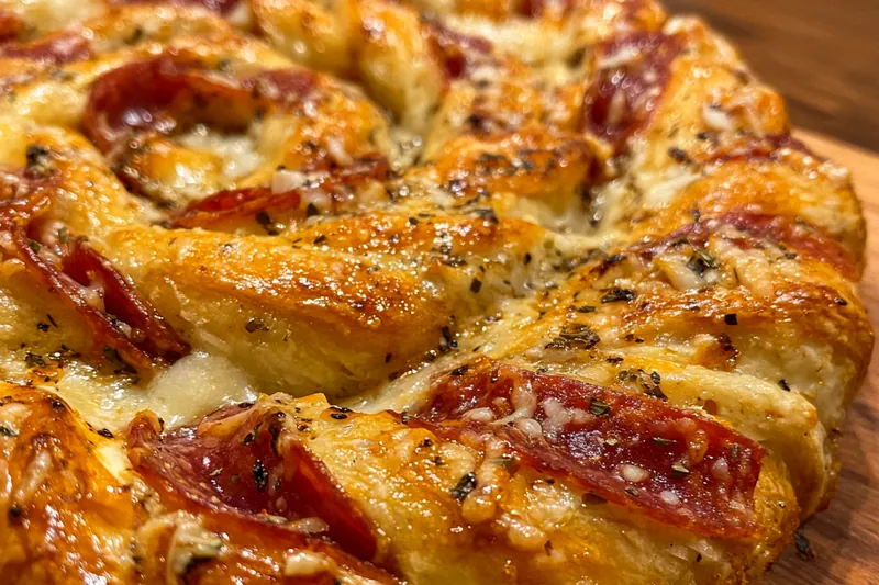 Fresh ingredients for Pepperoni Cheese Spiral Bake