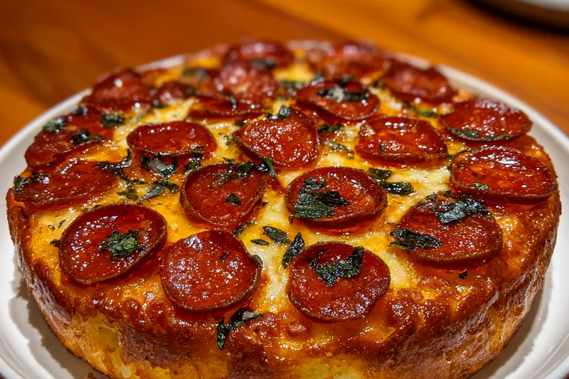 Fresh ingredients for Pepperoni Stuffed Crust Pizza