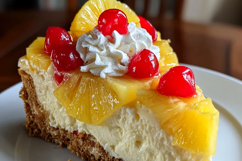 A vibrant display of ingredients for Pineapple Cheesecake Delight, including cream cheese, pineapple, graham crackers, and fresh lemons.