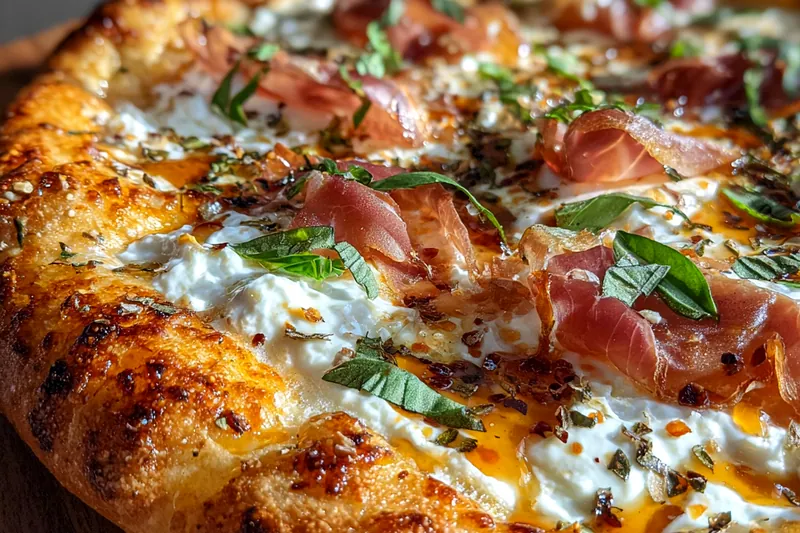 Cooking process for Prosciutto Honey Pizza Delight