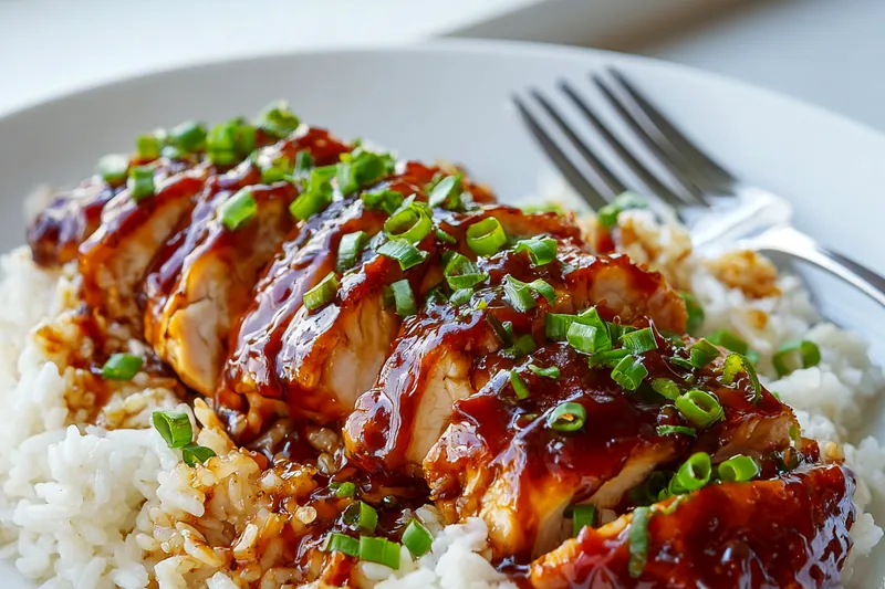 Fresh ingredients for Honey BBQ Chicken Rice
