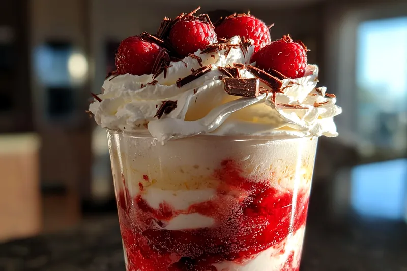 Cooking process for Raspberry Cream Delight