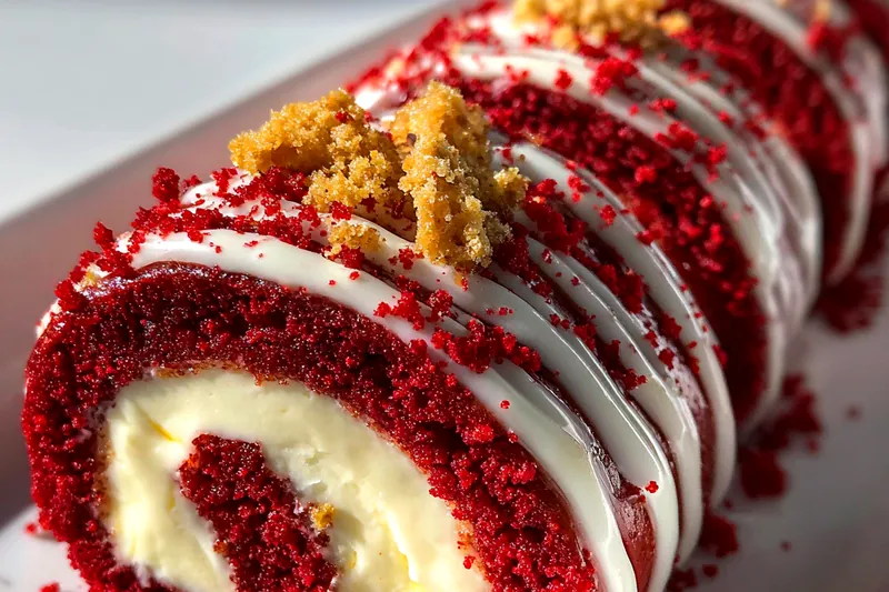 Fresh ingredients for Red Velvet Cheesecake Roll