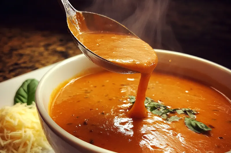 Cooking process for Roasted Red Pepper Soup