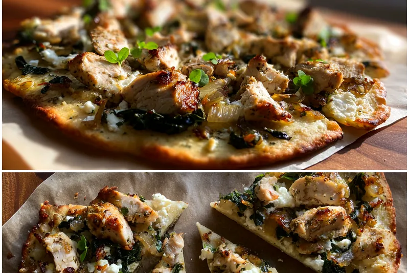 Cooking process for Savory Chicken Flatbread
