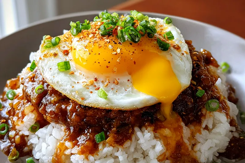 Cooking process for Savory Gravy Rice Delight