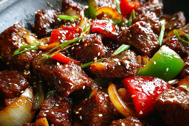 Fresh ingredients for Savory Pepper Beef Stir-Fry