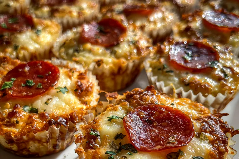 Cooking process for Savory Pizza Cupcakes