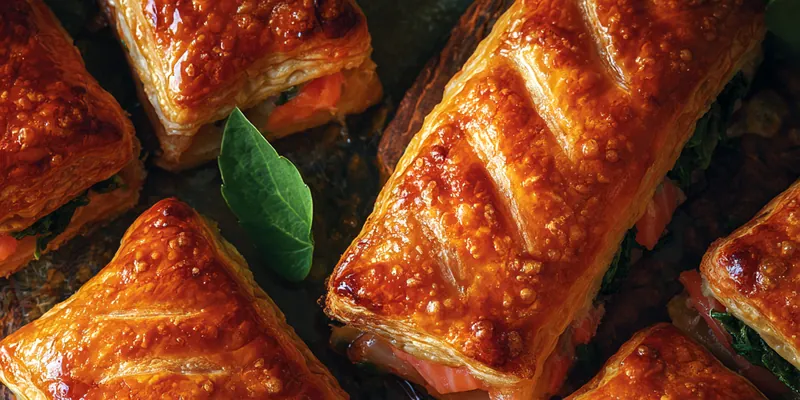 Delicious Savory Salmon Pastry Delight served on a plate