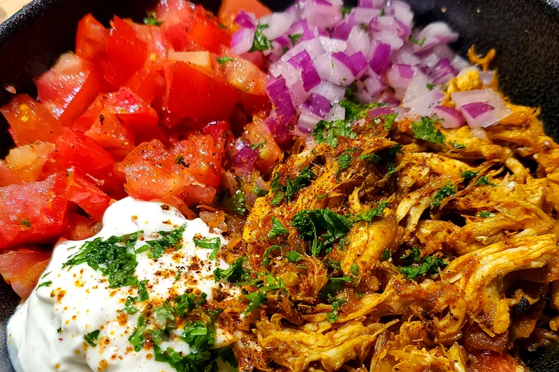 Fresh ingredients for Savory Spiced Chicken Bowl