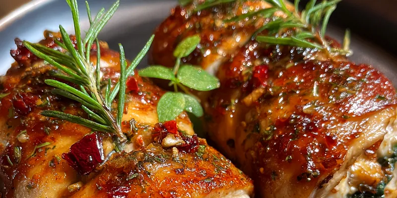 Delicious Savory Stuffed Chicken Rolls served on a plate