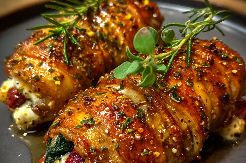 Fresh ingredients for Savory Stuffed Chicken Rolls