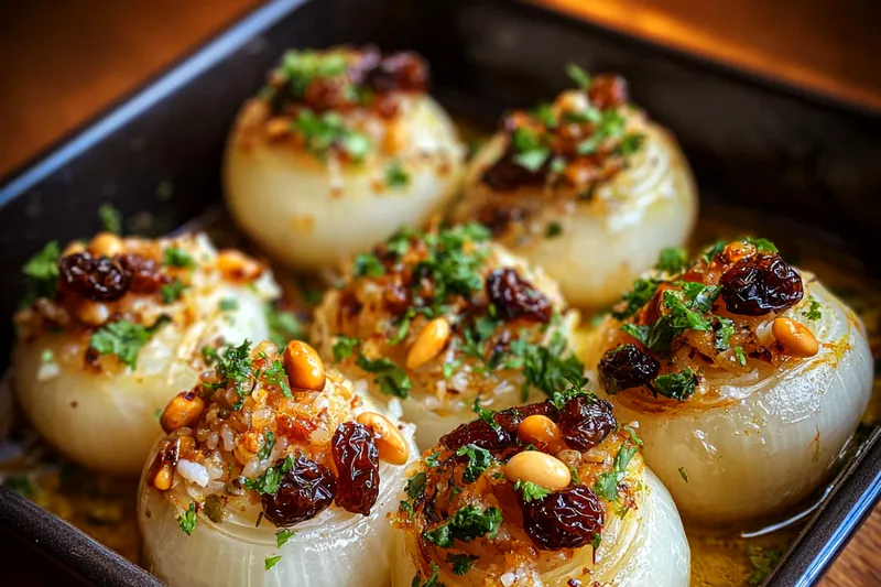 Cooking process for Savory Stuffed Onions
