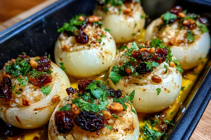 Fresh ingredients for Savory Stuffed Onions