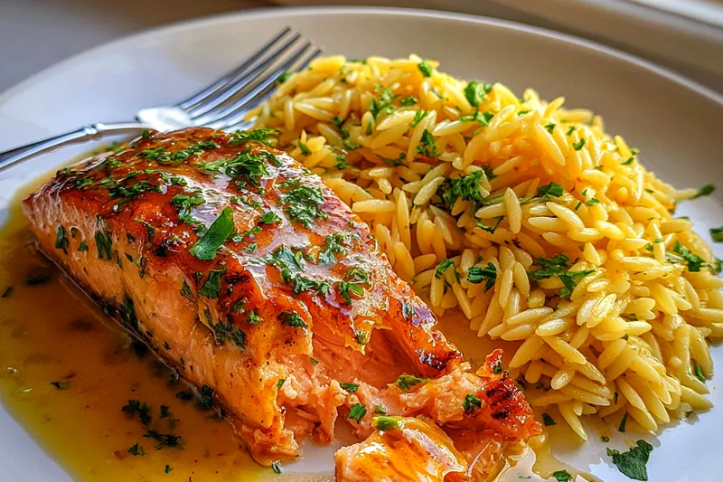 Cooking process of searing salmon in a skillet