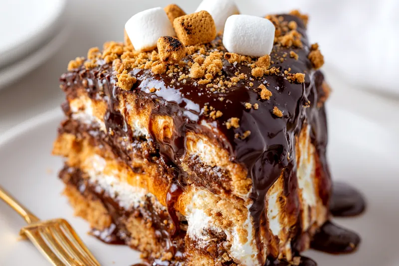 Ingredients for S'mores Cake laid out on a table