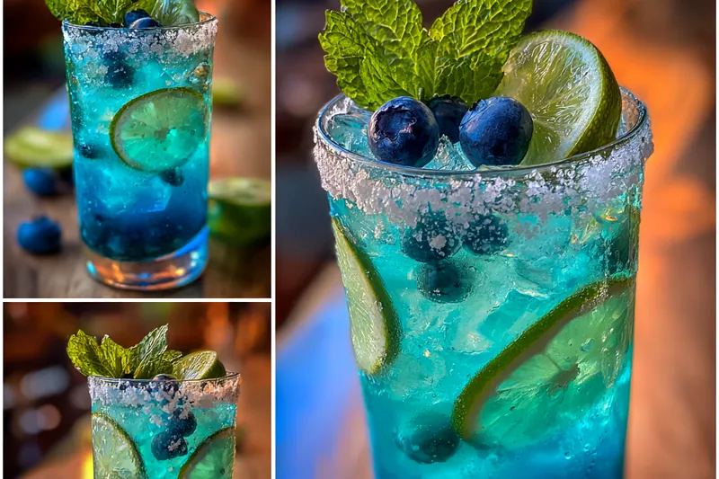 Fresh ingredients for Sparkling Blueberry Lime Punch