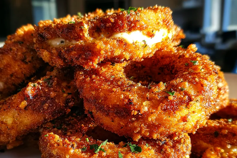 Cooking process for Spicy Cheese Onion Rings