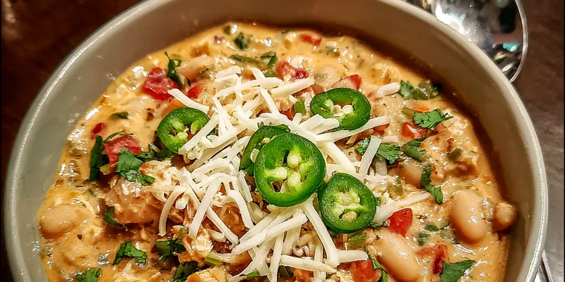 Delicious Spicy Chicken Bean Stew served on a plate