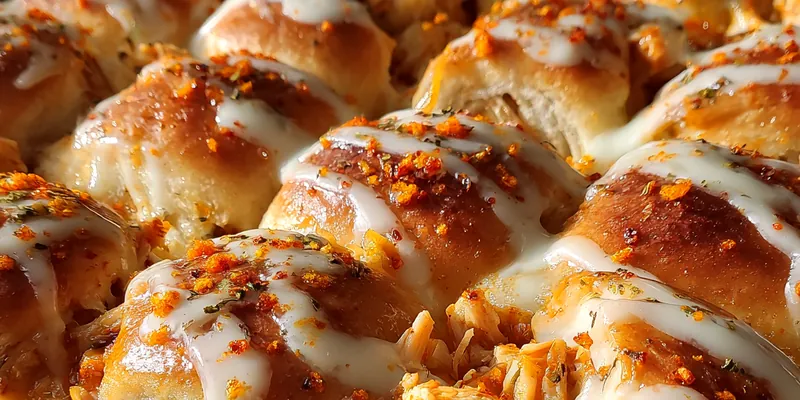Delicious Spicy Chicken Bread Rolls served on a plate