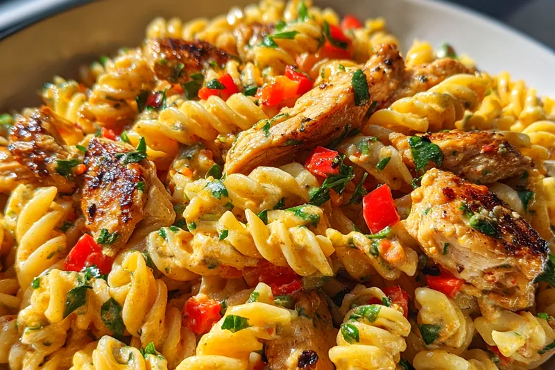 Cooking process for Spicy Jerk Chicken Pasta