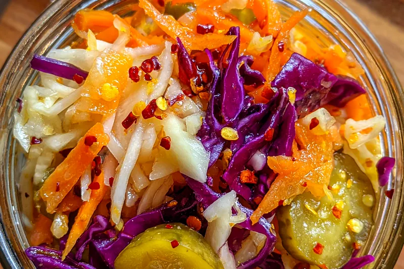 Cooking process for Spicy Pickle Vegetable Slaw