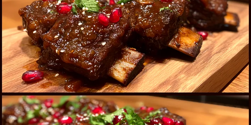 Delicious Sticky Glazed Beef Ribs served on a plate