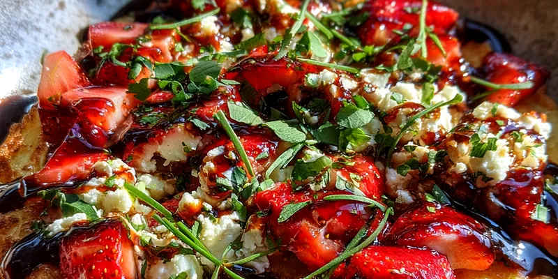 Strawberry Balsamic Cheese Flatbread